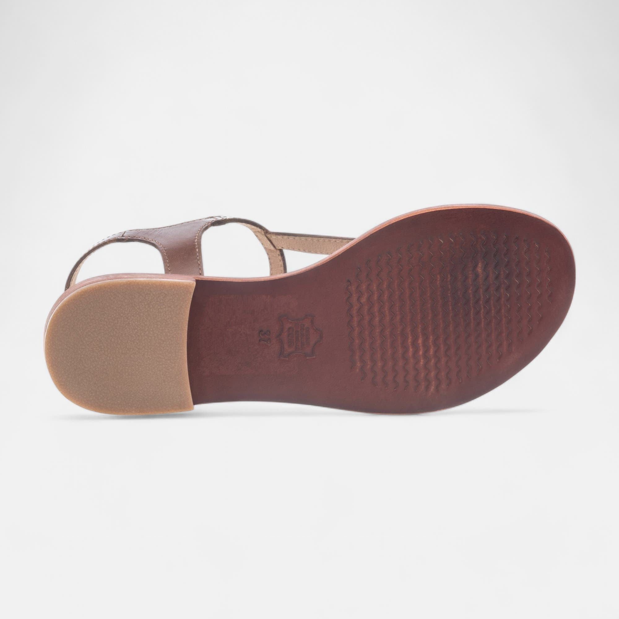 Nu-pieds Femme en cuir marron