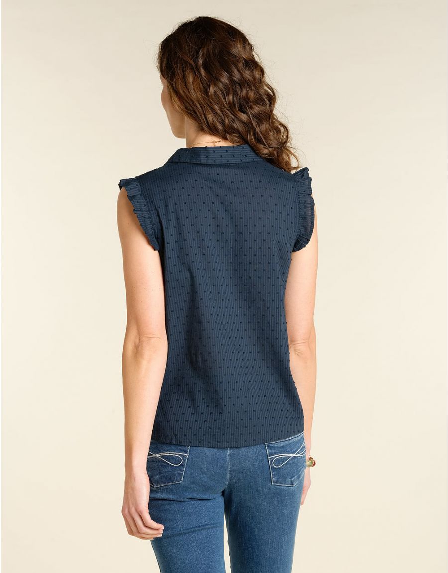 Chemisier bleu coton