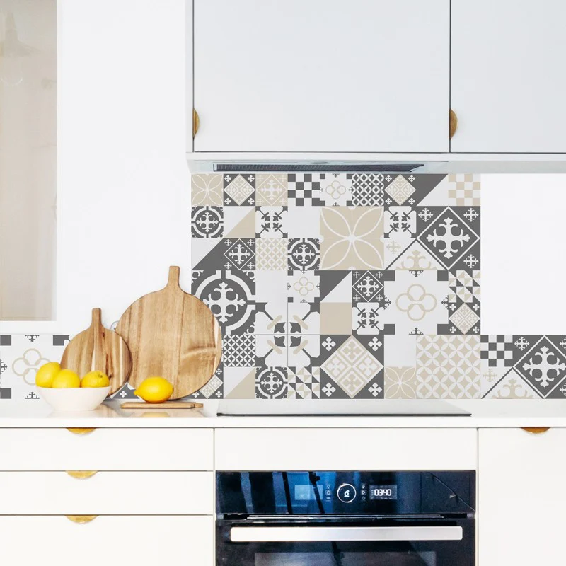 Crédence cuisine Bandeau ALU lot de 2 L100xH 20cm - CIMENT STYLE GRIS