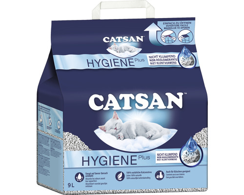 CATSAN Hygiënische Kattenbakvulling Plus Niet-Klonterende Kattenbakvulling 9 l