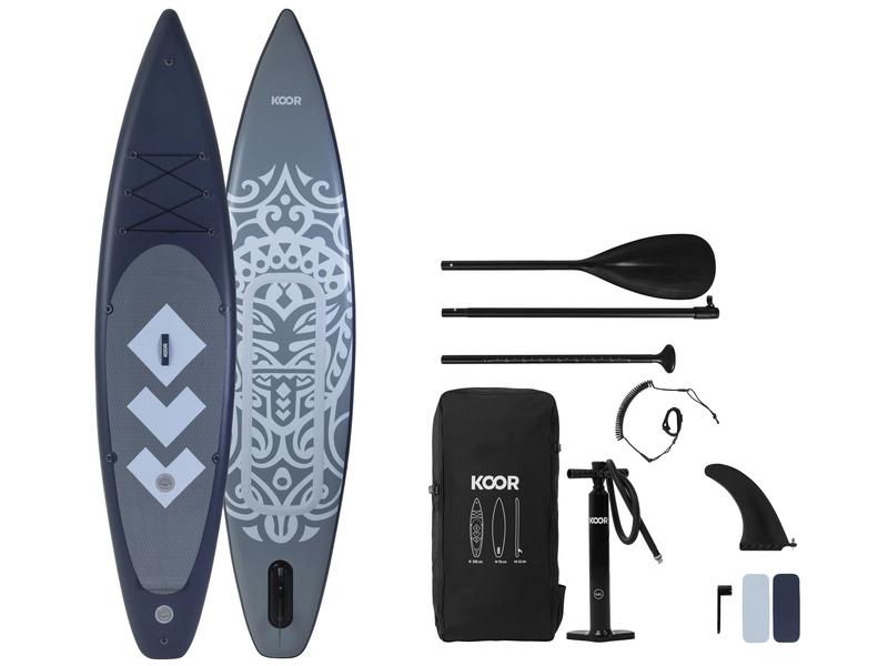 KOOR SUP Board Moolaka 11'6 mit Doppelkammersystem Kippstabiles Touring Stand-up-Paddling-Board mit Doppelkammersystem