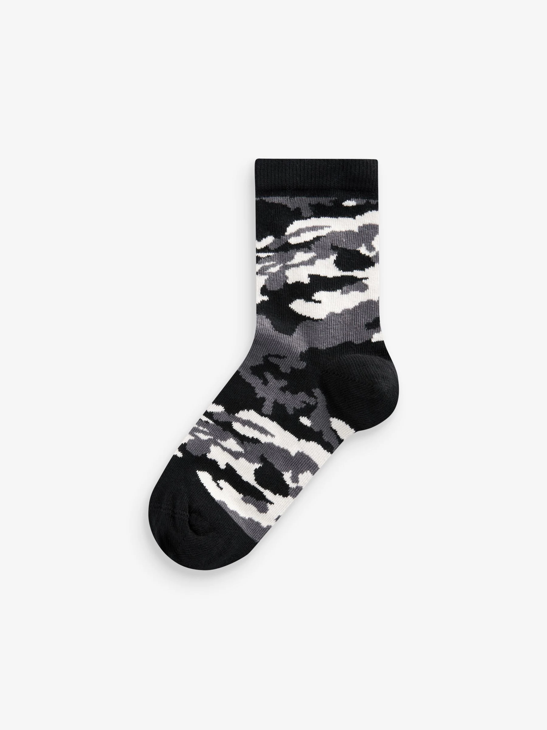 Felgekleurd met camouflageprint - Set van 7 paar rijke sokken