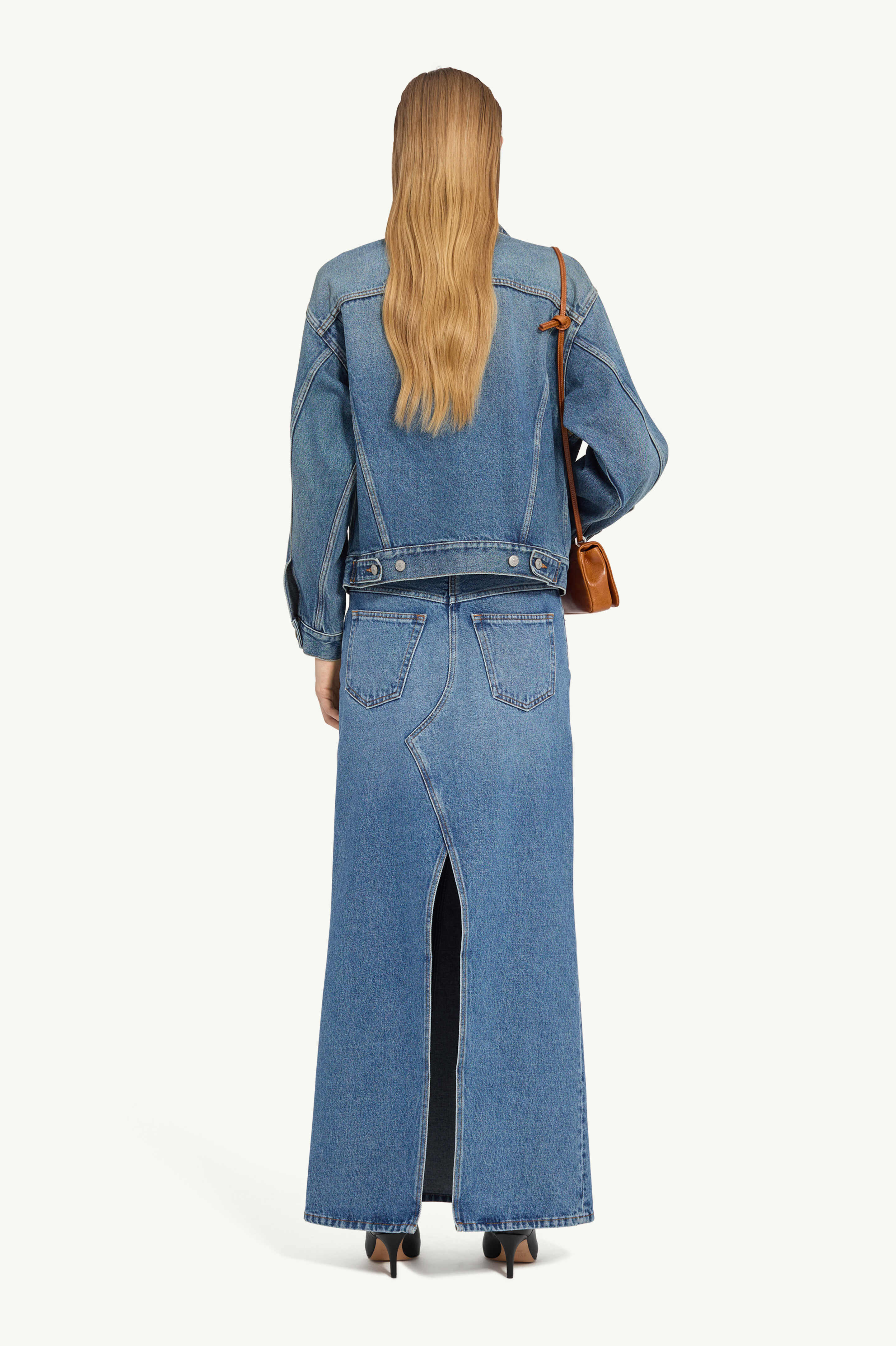 Veste en denim avec épaules structurées pour femme | MM6