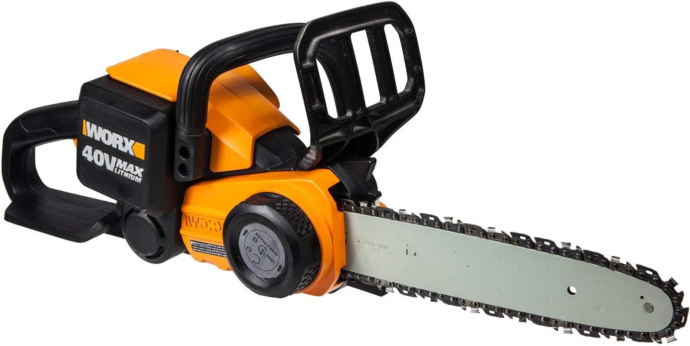 WORX WG368E.9 40V Akku Kettensäge, 30 cm Schnittlänge, Kettenschmierung, Geschwindigkeit 3,8 m/s, ohne Akku, Ladegerät und Zubehör