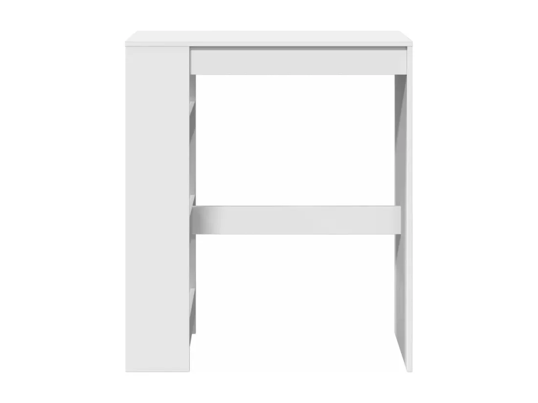 Table de bar et étagères blanc 90x40x103,5 cm bois d'ingénierie