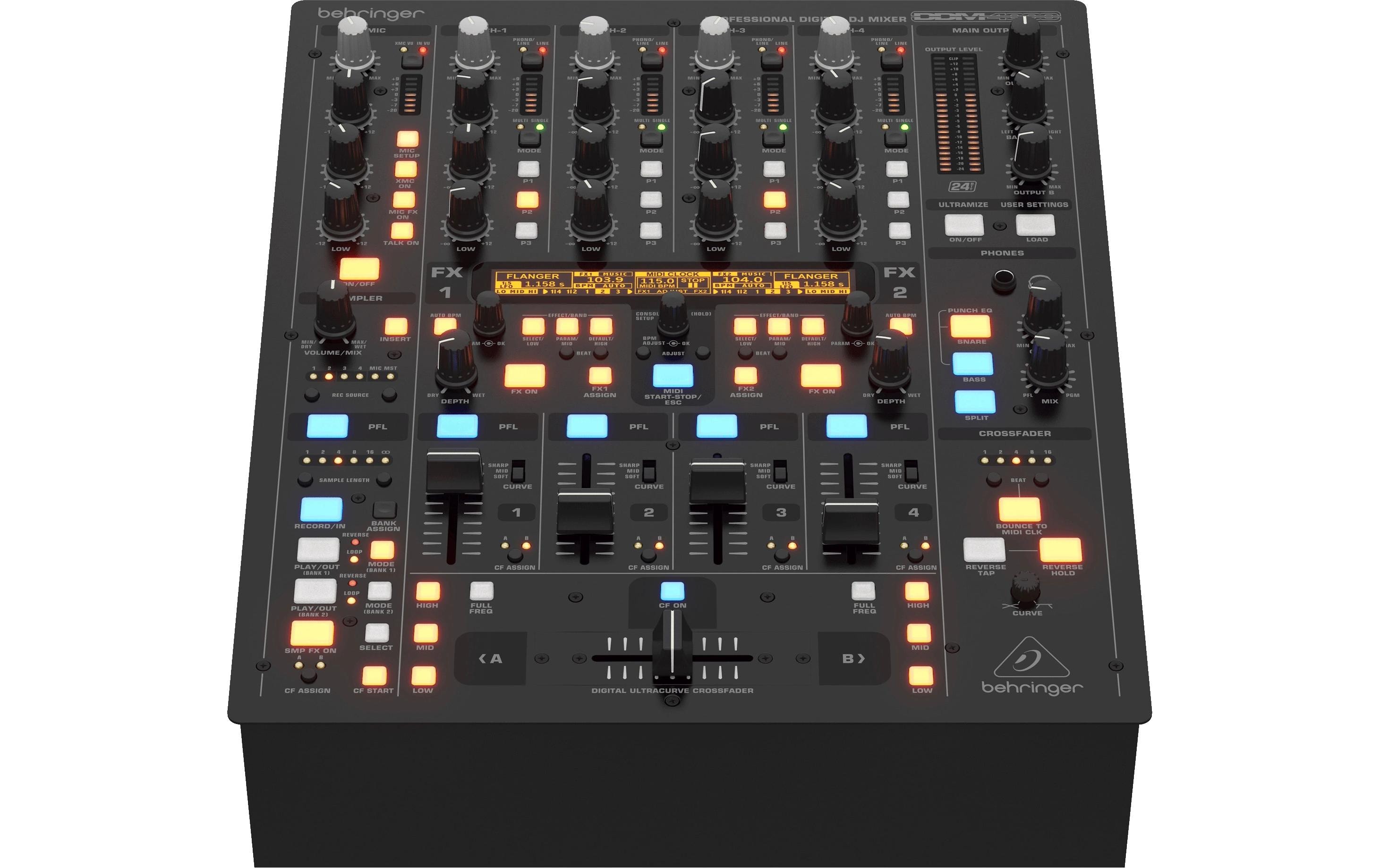 DJ-Mixer DDM4000<br>5-Kanal-Digital-DJ-Mixer mit Sampler und 4 Effekt-Sektionen