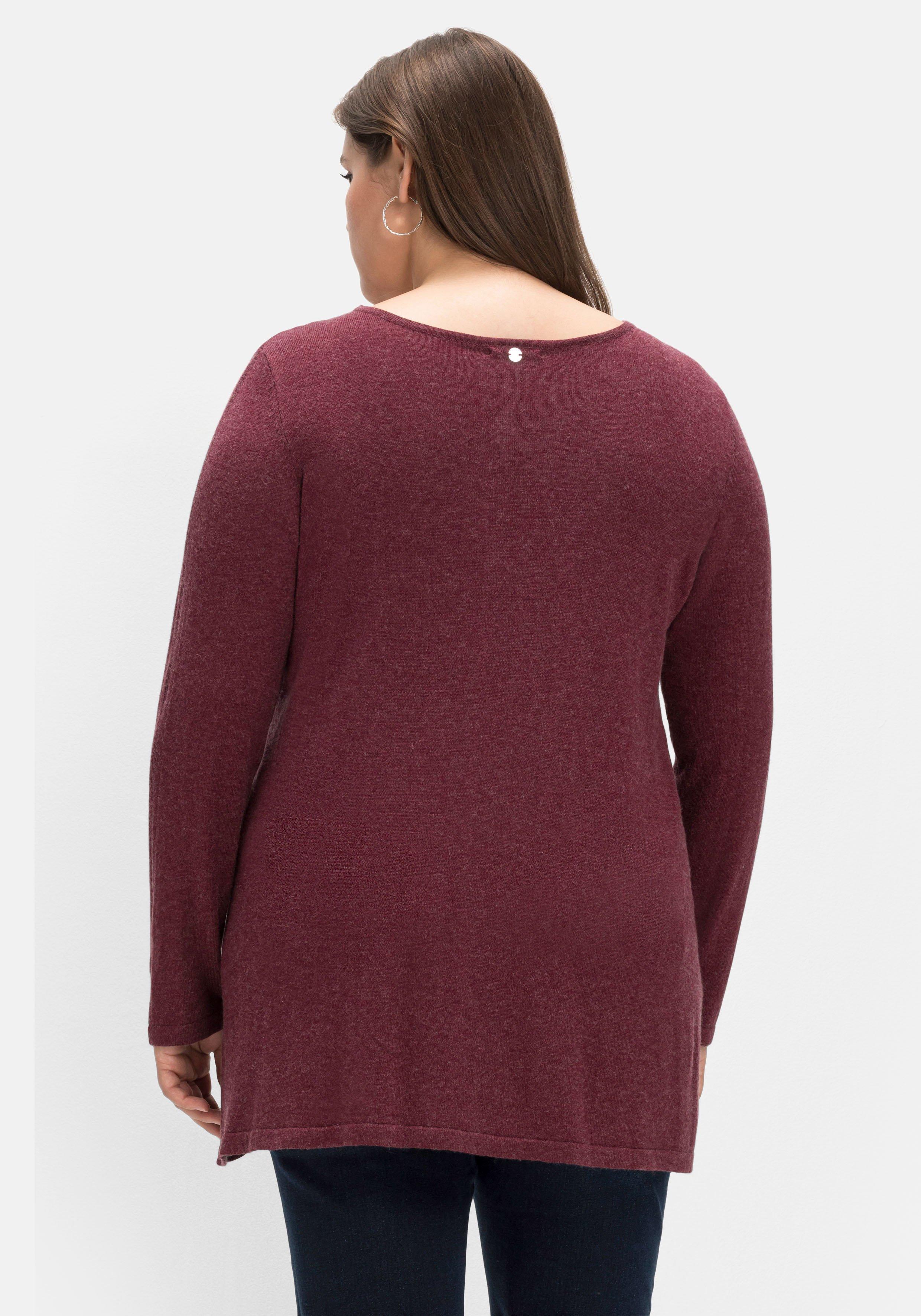 Pullover mit Kaschmir und Ajourstrick-Details