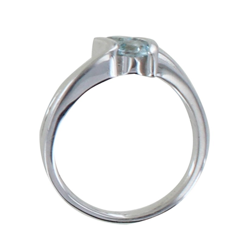 Bague Argent Rhodié Double Topaze