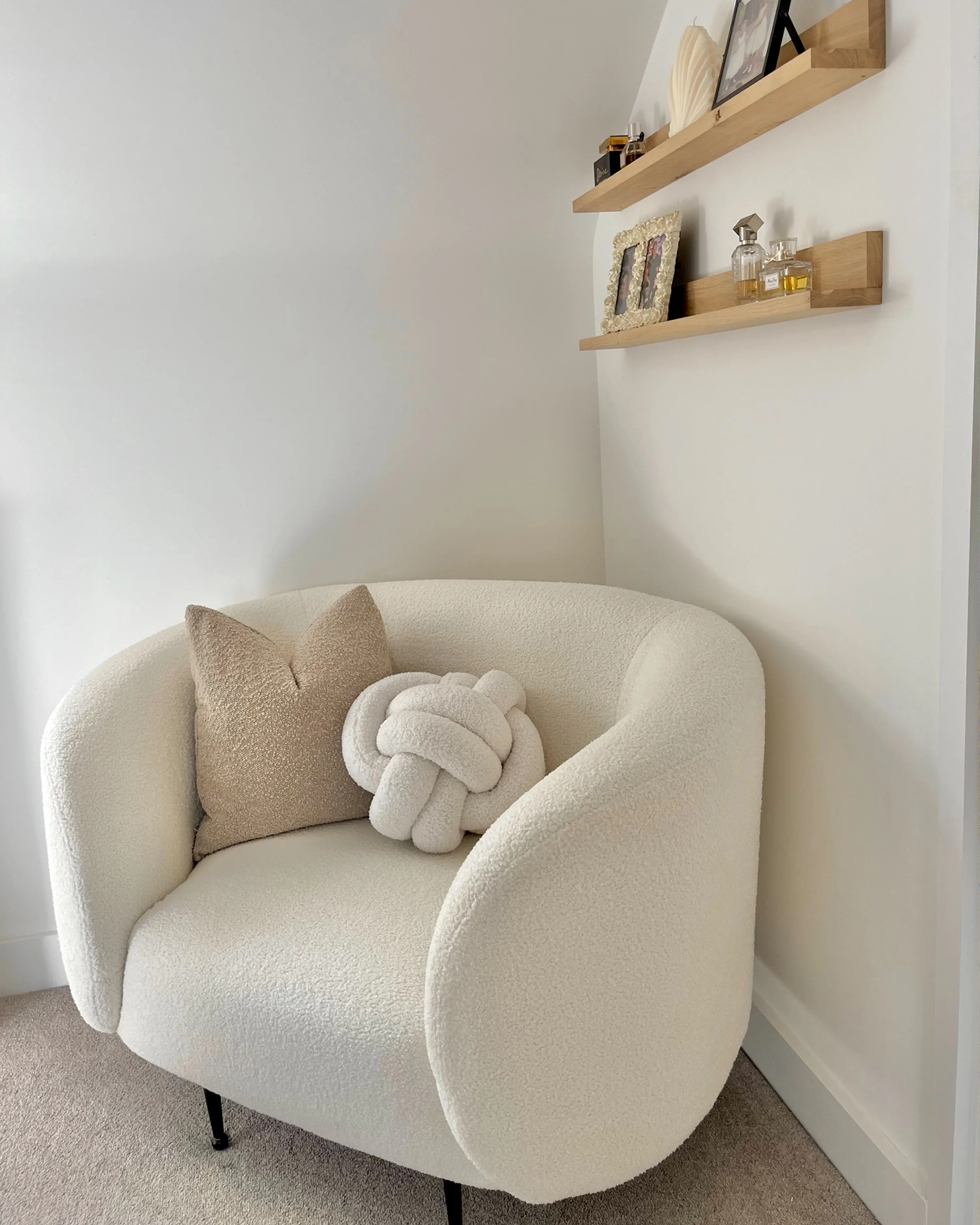 Fauteuil LOEN Bouclé Wit