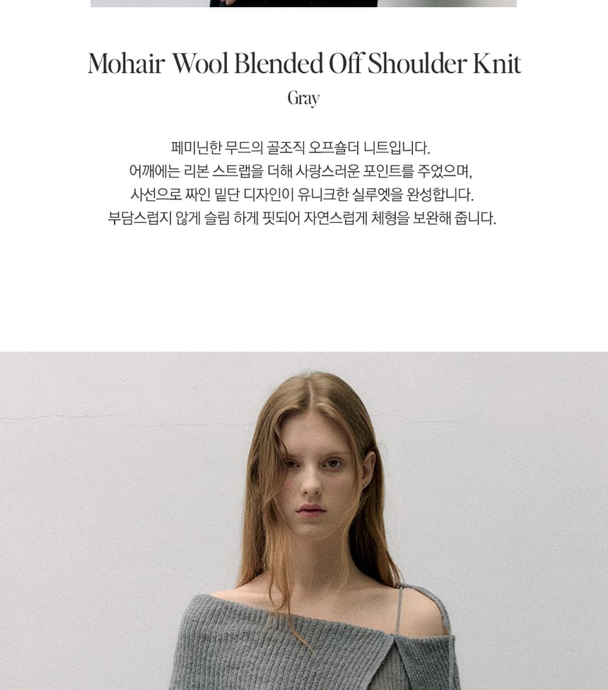 rolarola - Off-Shoulder Rib-Knit Top (Grijs)