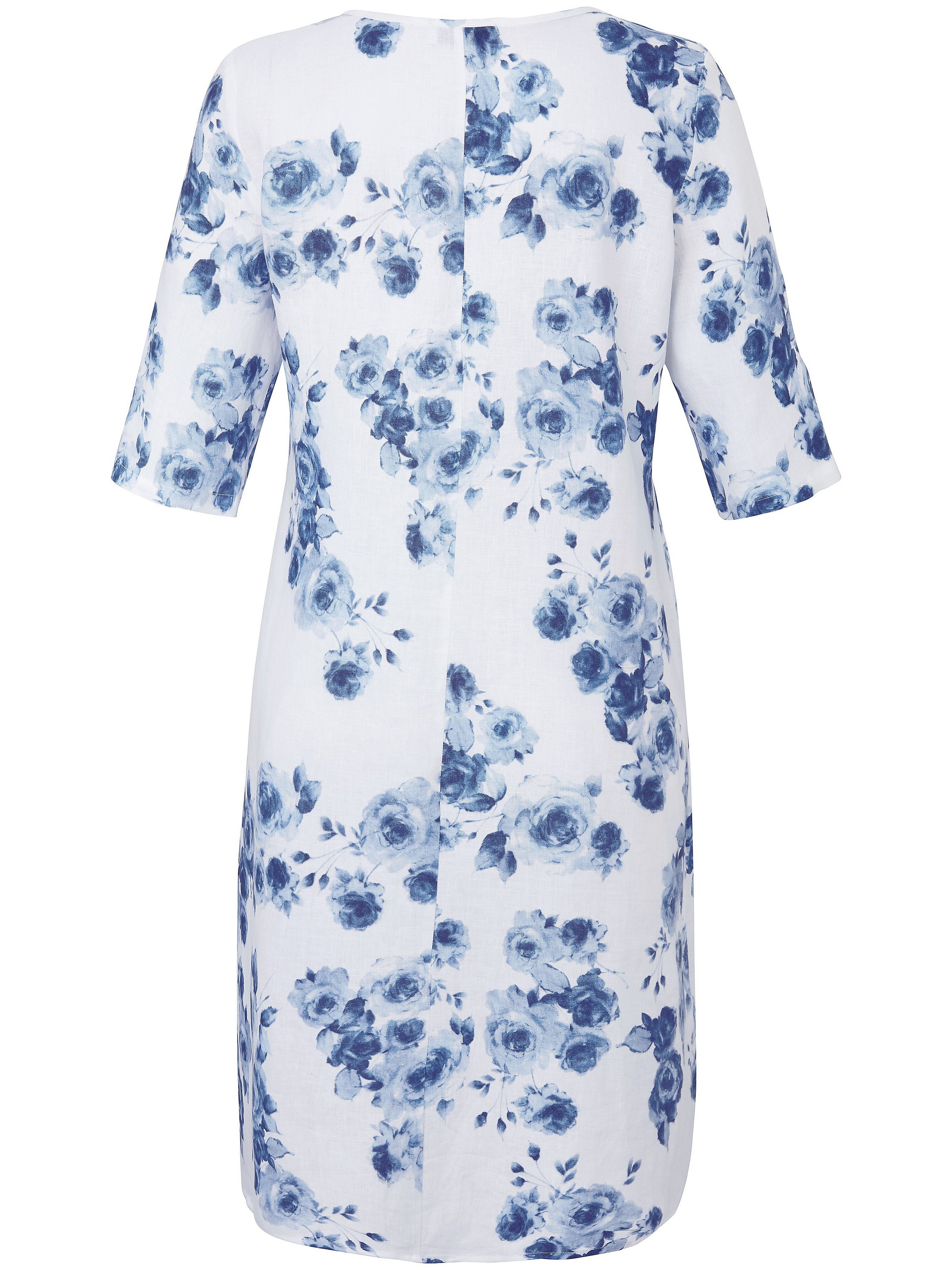 Kleid mit 3/4-Arm aus 100% Leinen
