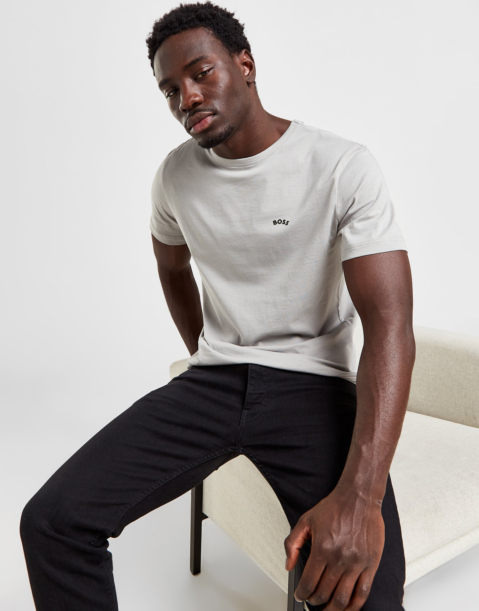 BOSS T-Shirt Logo Incurvé