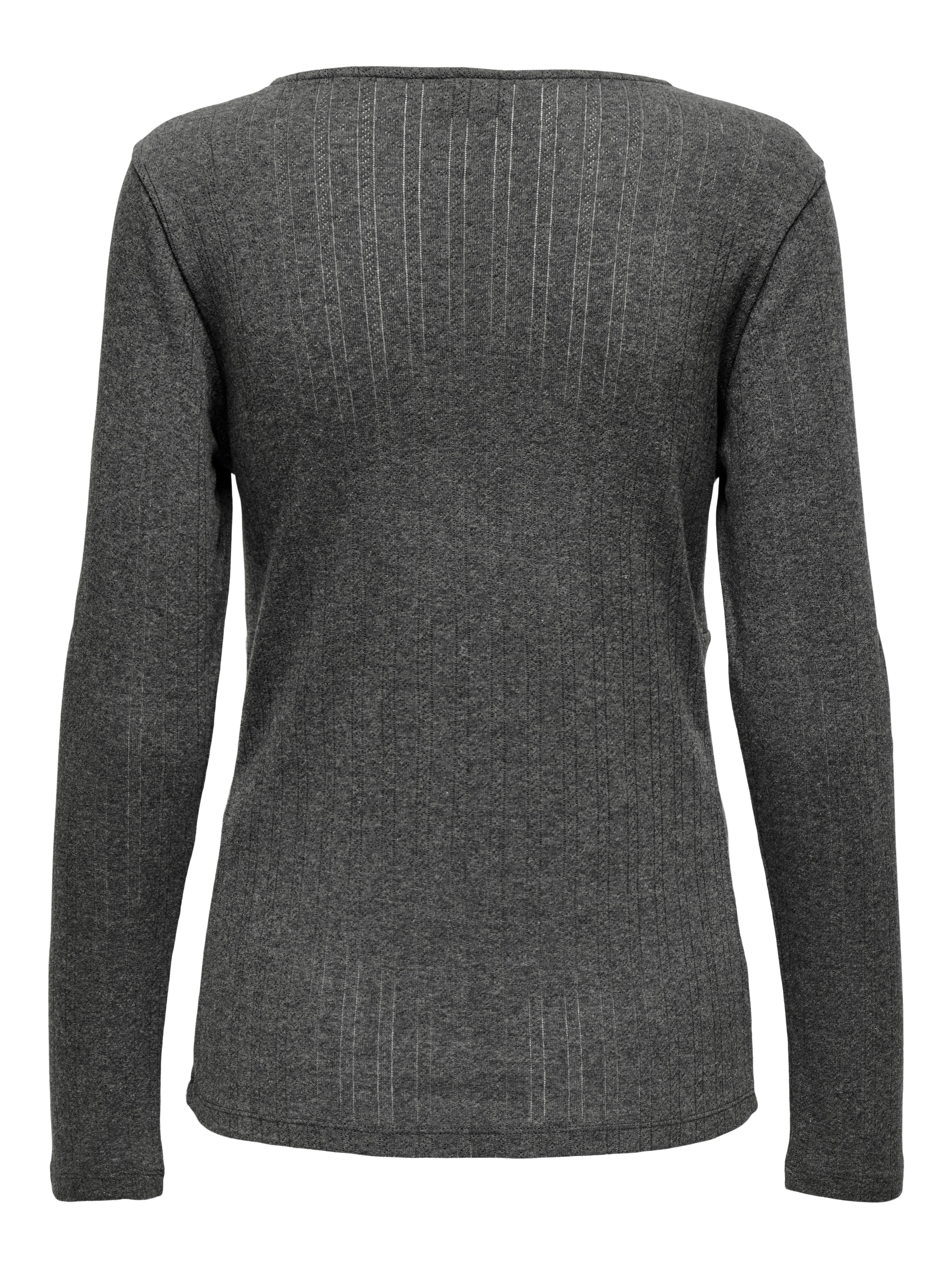 OLMLARA Top Dark Grey Melange