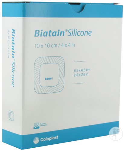 Coloplast Biatain Silicone 10x10cm Pansement Mousse 10 Pièces (3435)