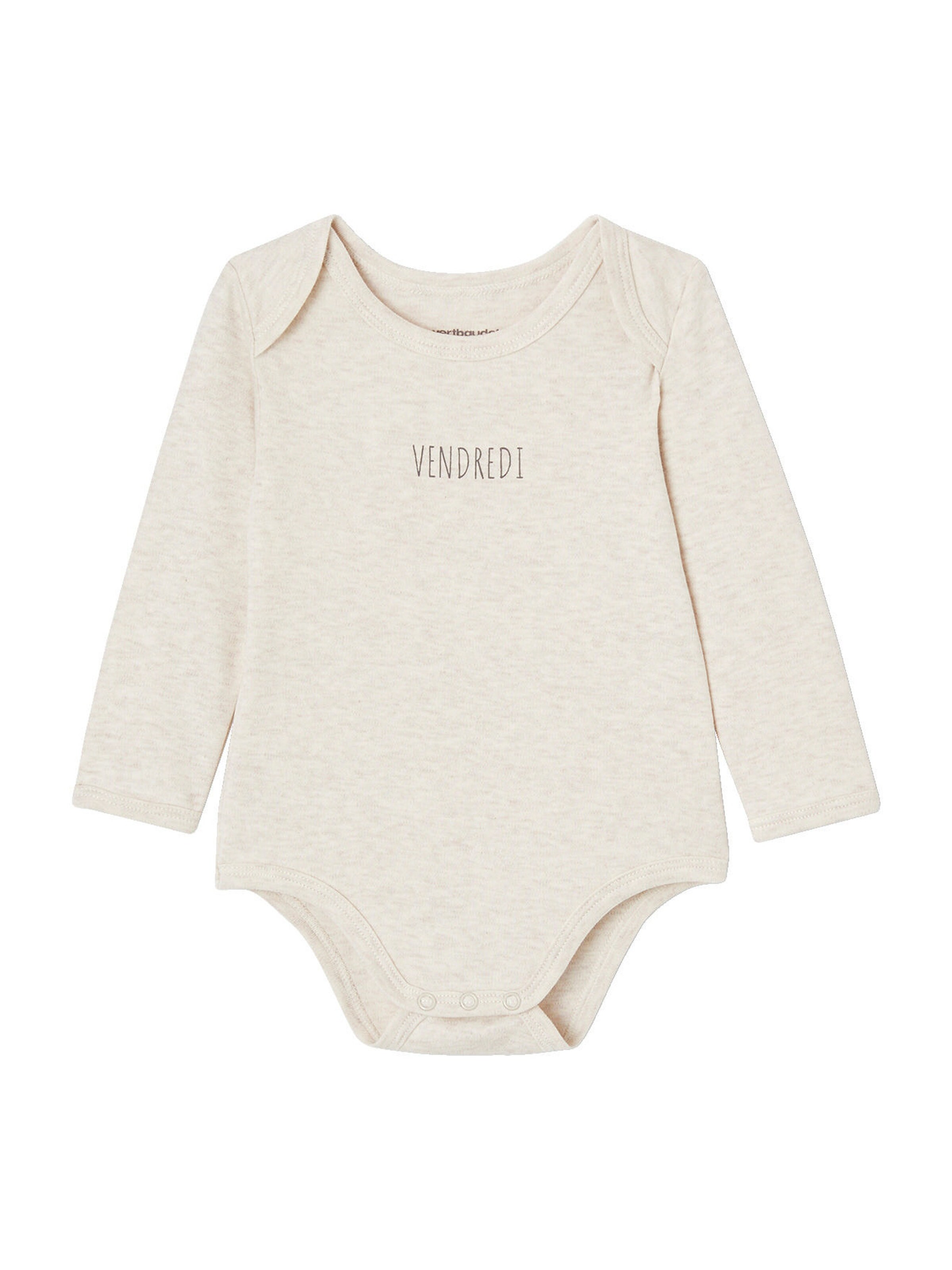 Vertbaudet 5er-Pack Baby Langarm-Bodys in Schlupfform BASIC, Bio-Baumwolle set weiß