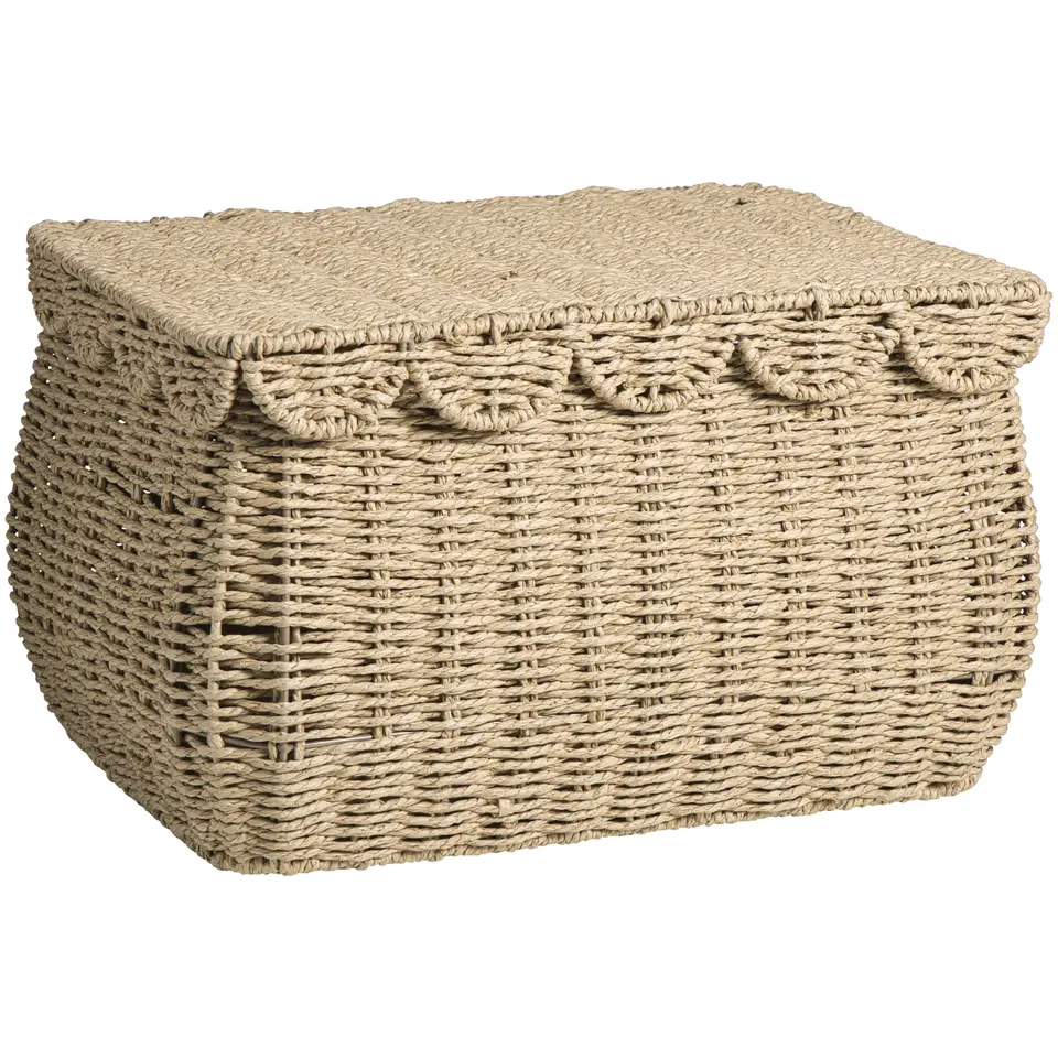 Mand Moda met deksel - bruin - 32x42x25 cm