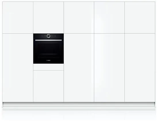 Bosch Serie | 8 HBG634BB1 - Ovn - til indbygning - niche - bredde: 56 cm - dybde: 55 cm - højde: 58.5 cm - med selv-rengøring - Klasse A  - sort
