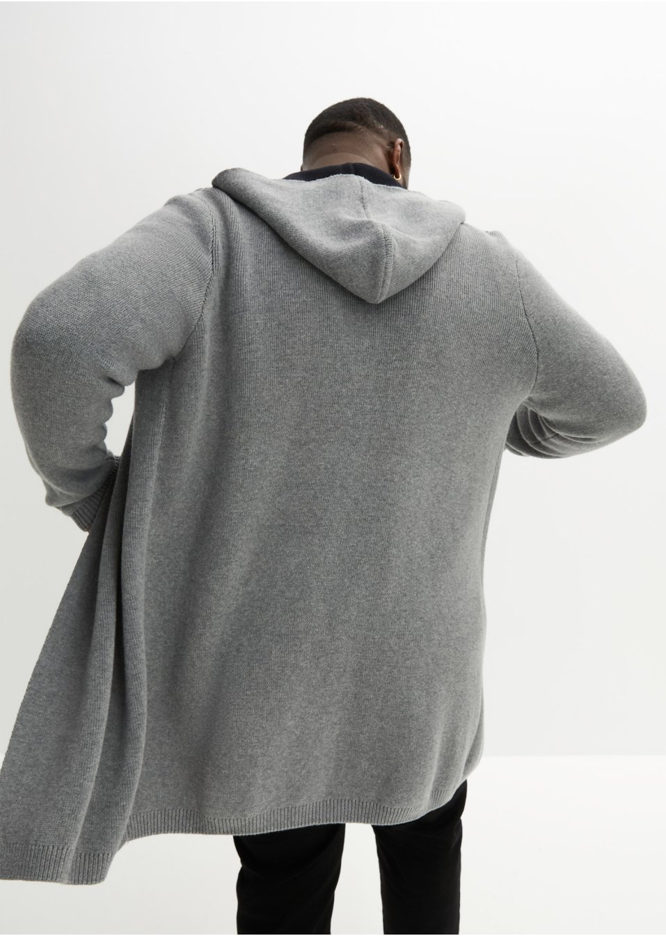Gilet en maille à capuche