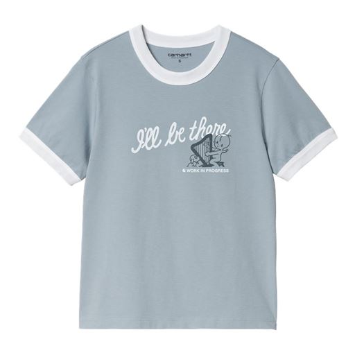 Carhartt WIP W' I'll Be There T-shirt, Frosted Blue (Heavy Stone Wash), L