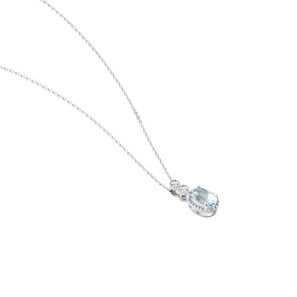Collier Cyprille Or Blanc Topaze Et Oxyde De Zirconium