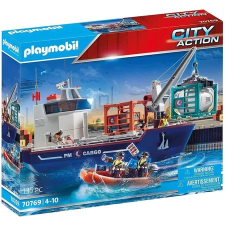 PLAYMOBIL® 70769 City Action Großes Containerschiff mit Zollboot