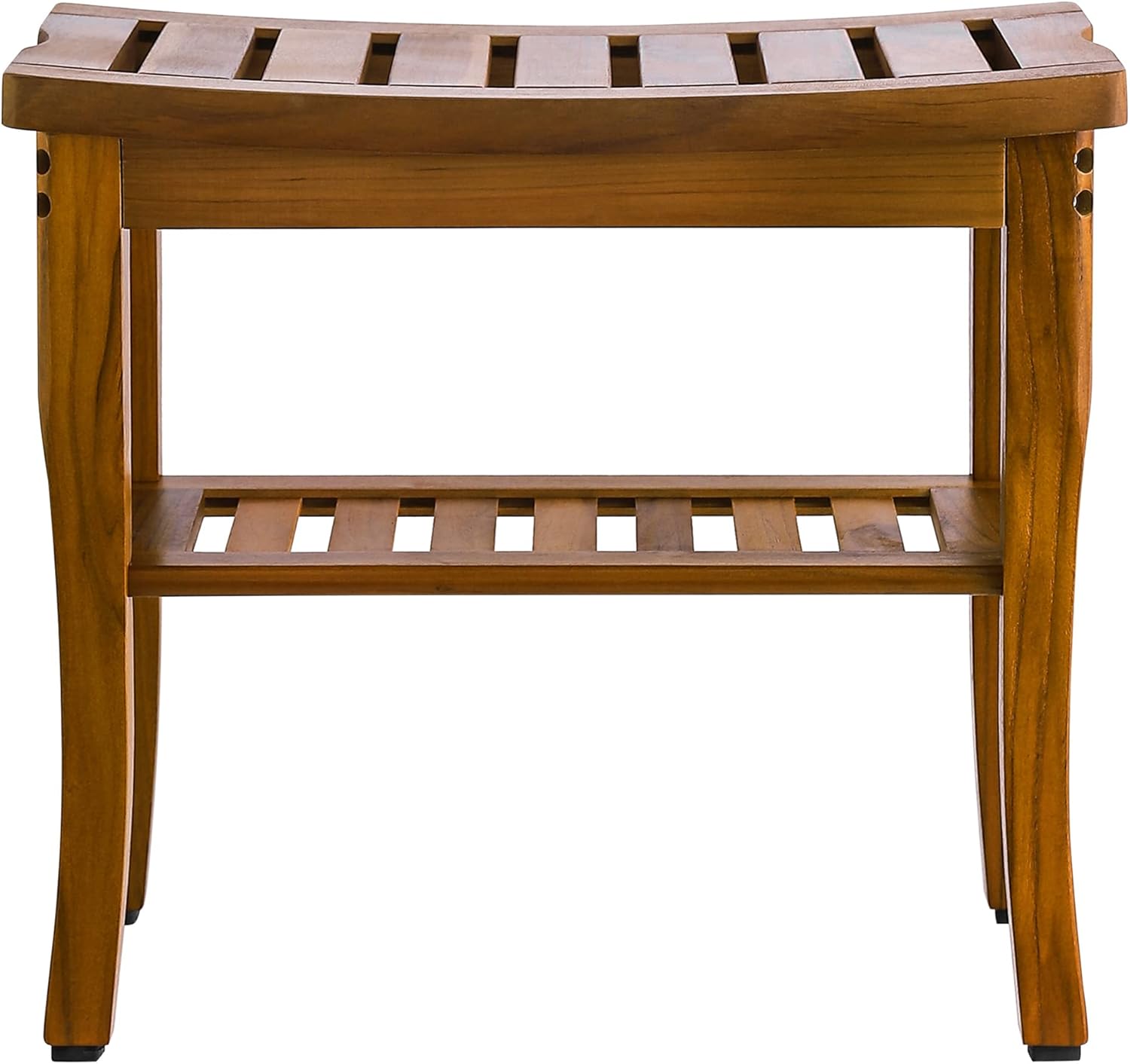 VaeFae Teak-Duschbank Teakholz Bad Sitzbank Ablage Badhocker Hocker aus Teakholz langlebig, leicht und rutschfest, für Zuhause, Badezimmer Hocker Holzbank des Badezimmers Duschhocker