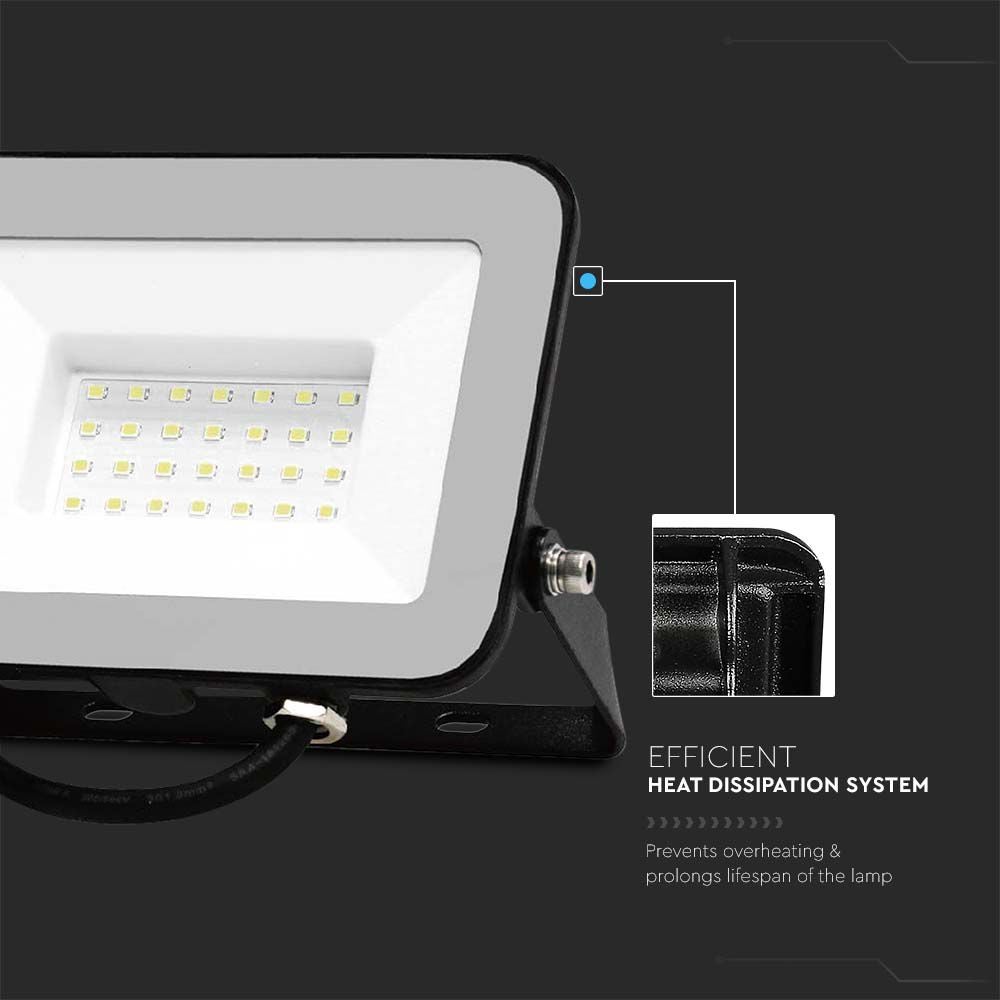 Zwarte LED-schijnwerpers - Samsung - IP65 - 30W - 2505 lumen - 4000K - 5 jaar