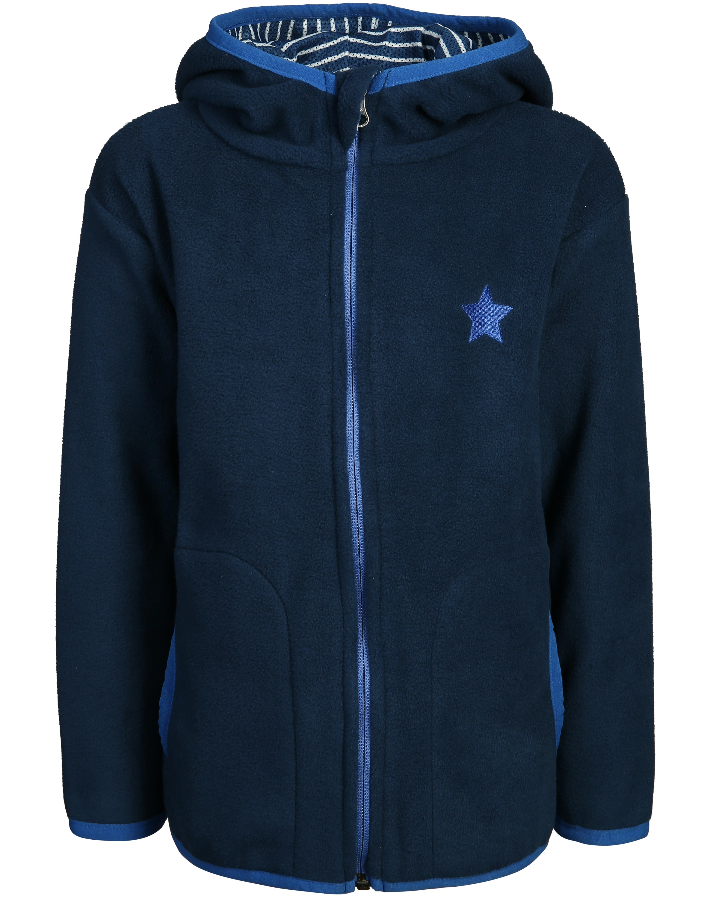 Fleece-Jacke STERNCHEN mit Kapuze in dunkelblau