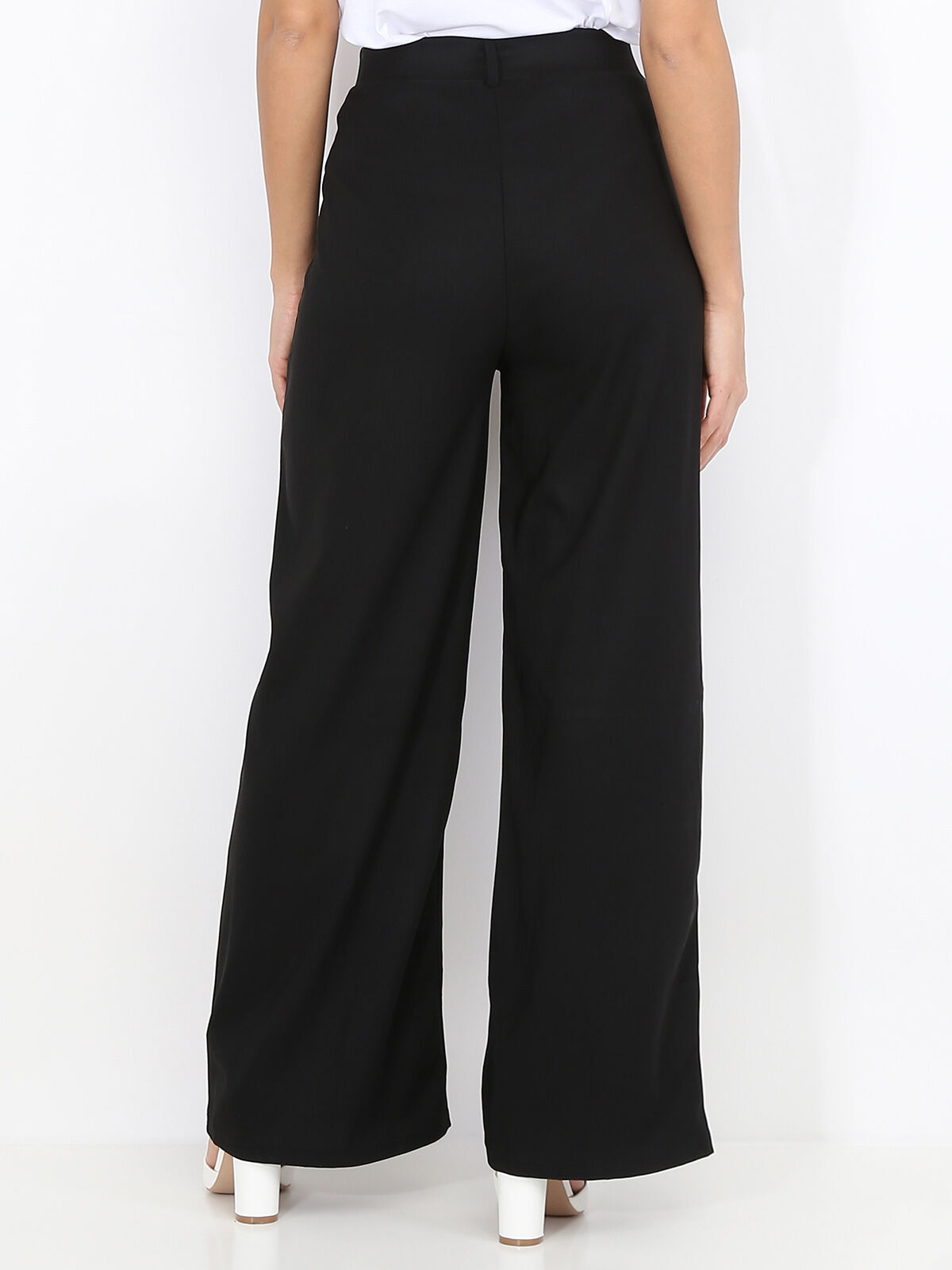 Pantalon taille haute évasé- Noir