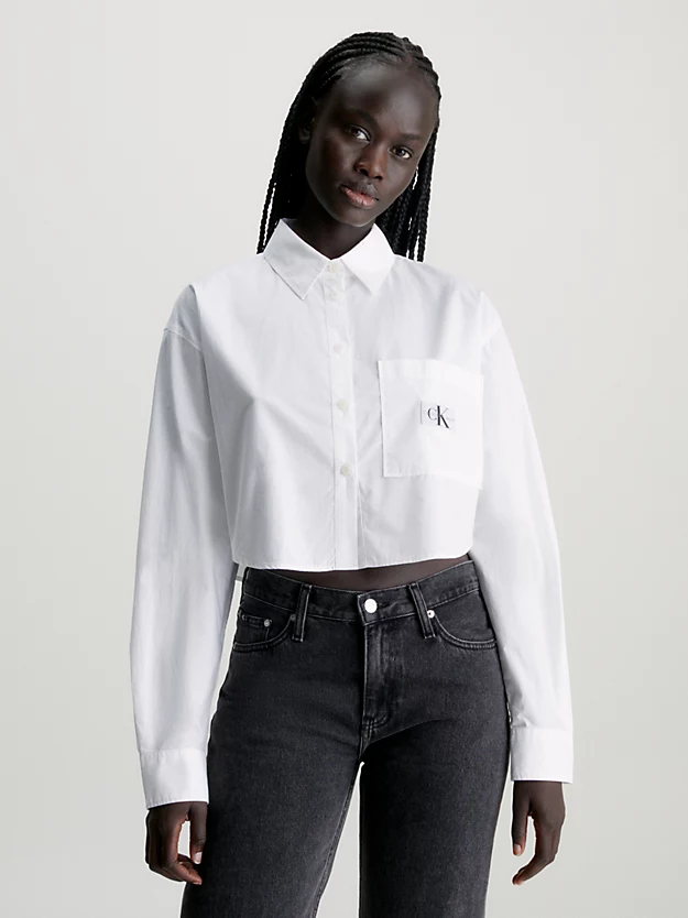 Camisa curta de algodão popeline