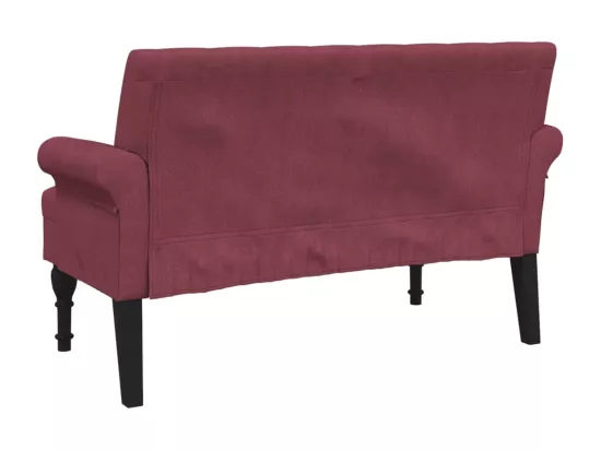 Banc avec dossier rouge bordeaux 120x62x75,5 cm tissu