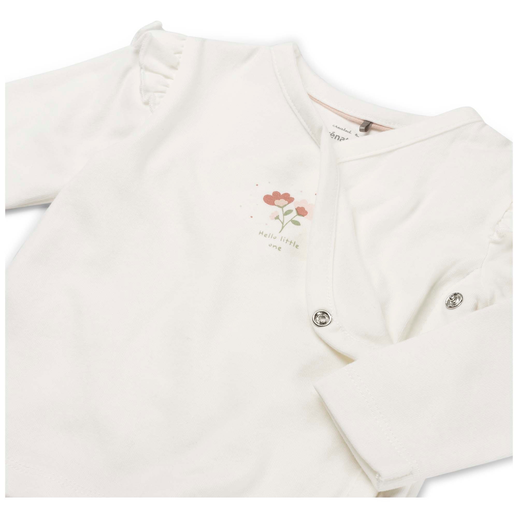 Prénatal newborn overslagshirt lange mouwen printopdruk wit