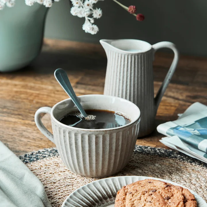 House Doctor - Pleat Tasse, Ø 9 cm, grau / braun