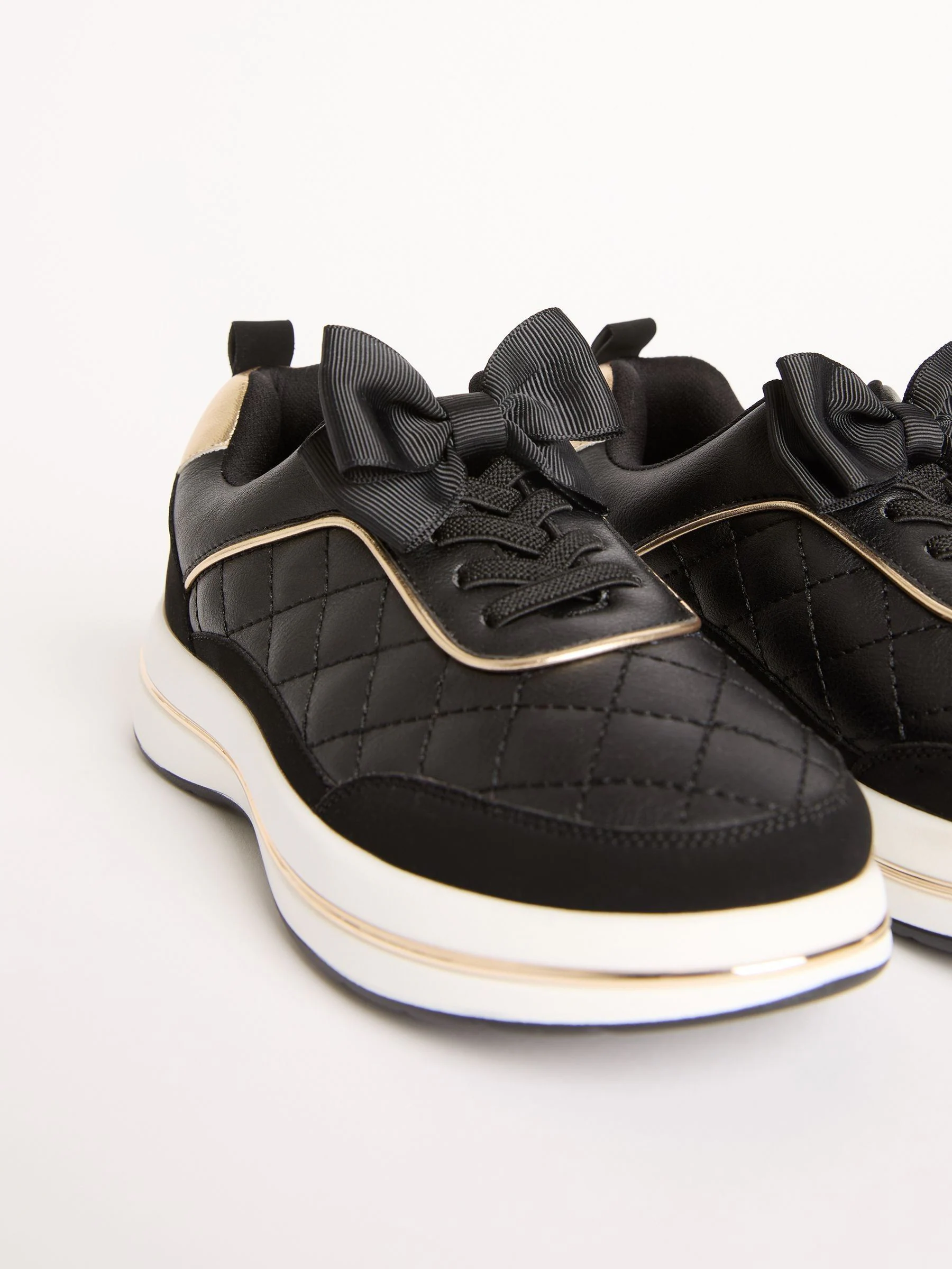 Lipsy Bow Gold Detail Runner Trainers