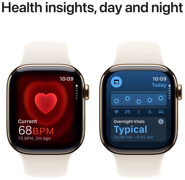 Apple Watch S10 46mm GPS+Cel (Gold Titanium/Starlight sportsrem) M/L