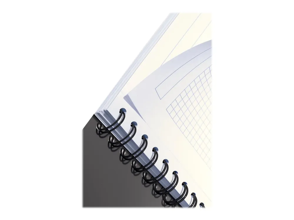 Leitz Office - Notesbog - wire-indbundet - A4 - 90 ark / 180 sider - kvadreret - grå - polypropylen (PP)