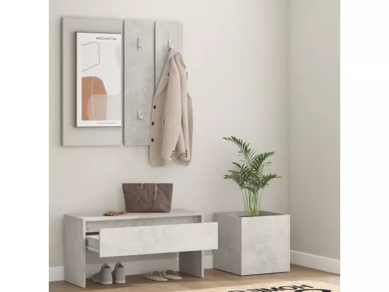 Ensemble de meubles de couloir Gris béton Bois d'ingénierie
