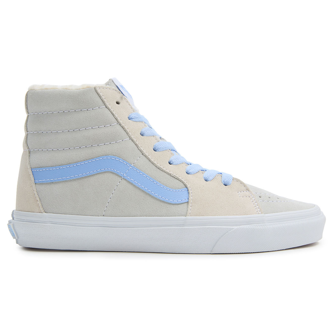 Vans Baskets en Velours de Cuir SK8-Hi fourrées crème/bleu