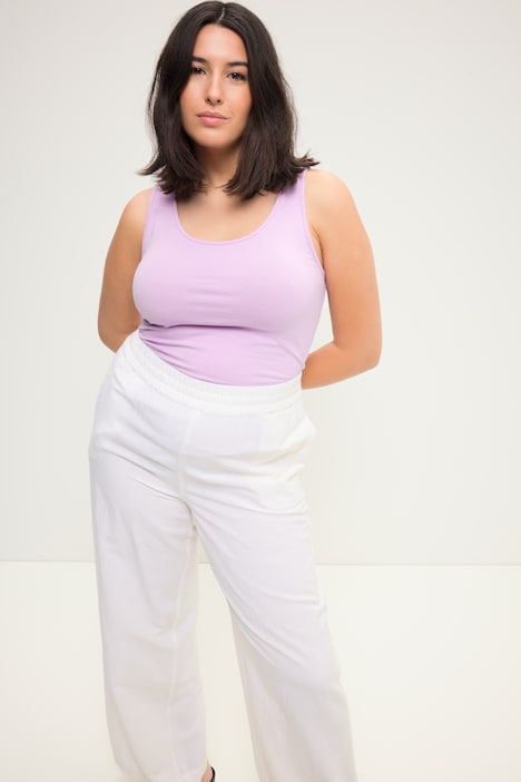 Basic-Top, weiter Ausschnitt, Stretchjersey