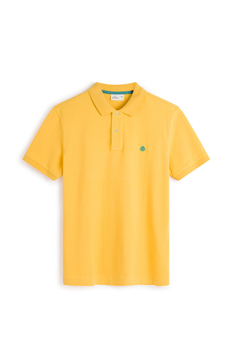 Camisa polo básica em piqué - dourada