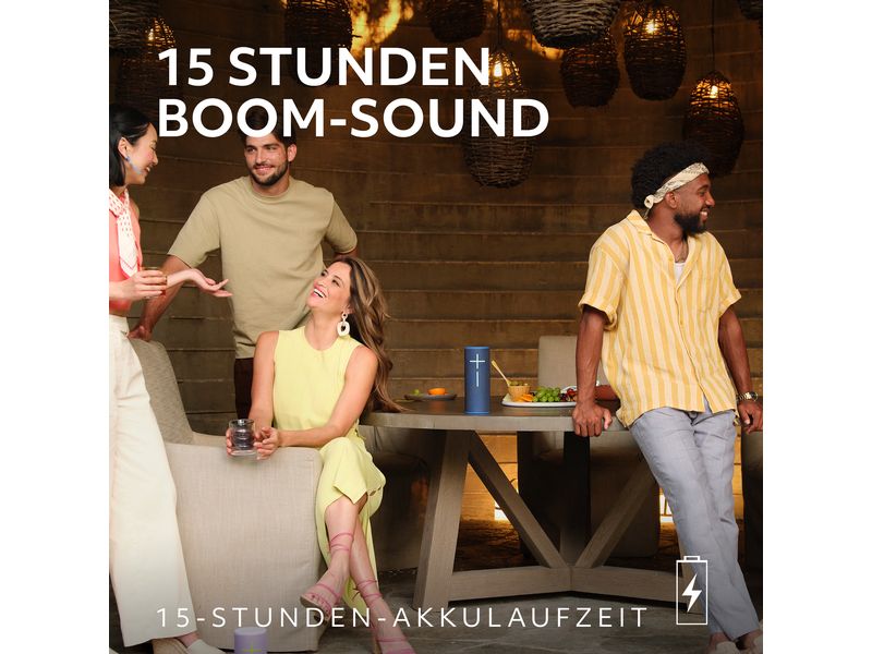 Ultimate Ears Bluetooth Speaker MEGABOOM 4 Schwarz Portabler Lautsprecher, wasserdicht, mit imposantem 360°-Sound und tiefen Bässen
