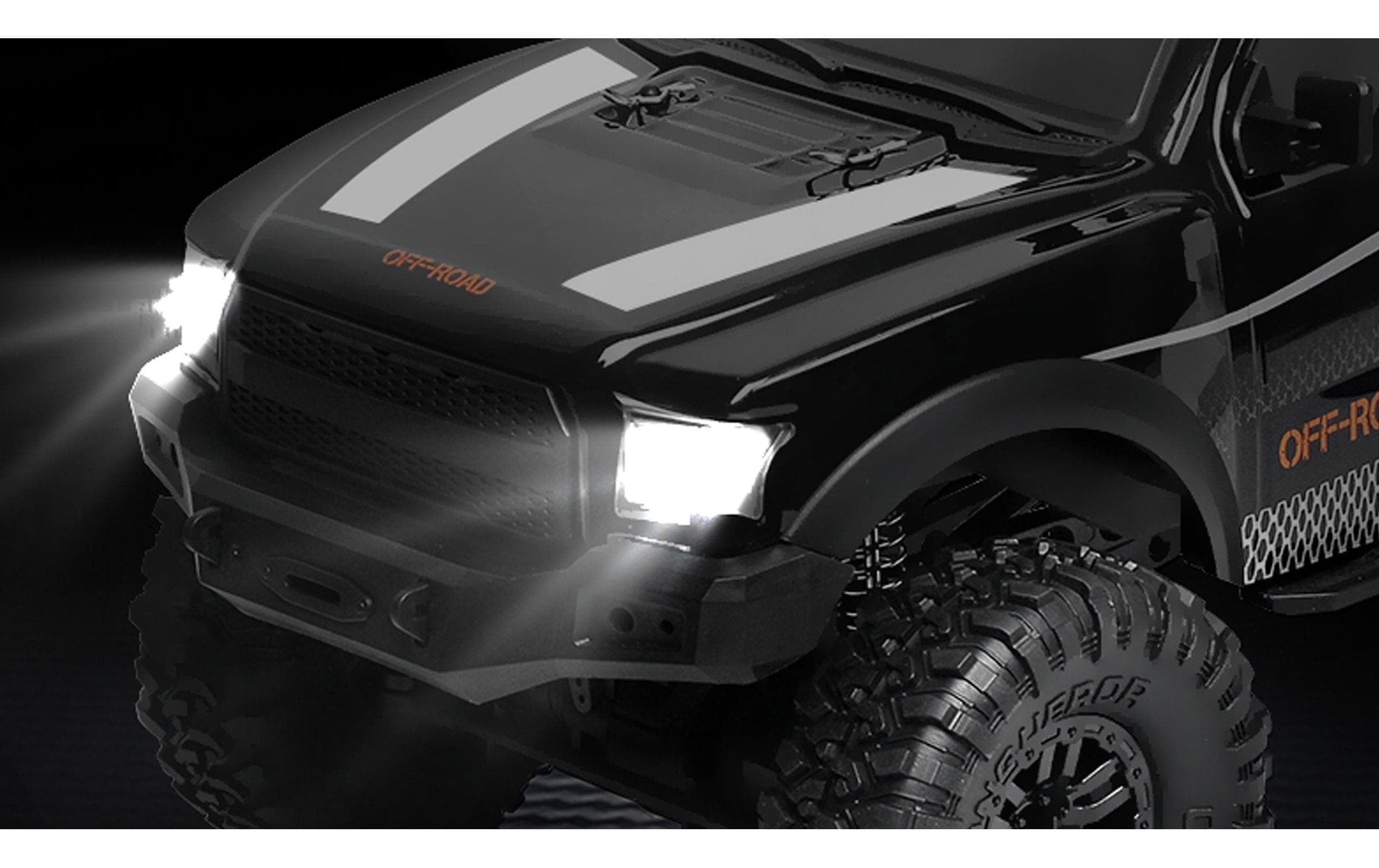 Scale Crawler Dirt Climbing PickUp 4WD, Schwarz 1:10, RTR<br>Geländegängiger 4x4 Pickup-Truck für Einsteiger