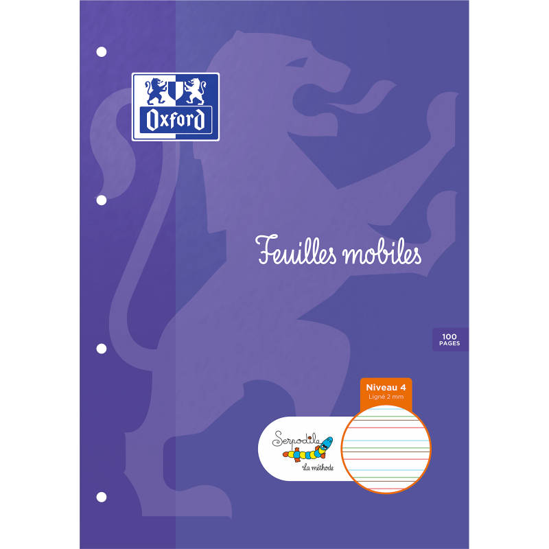 Etui De Feulles Simples Oxford Serpodile Perforees 210X297 100P Ligne 2mm
