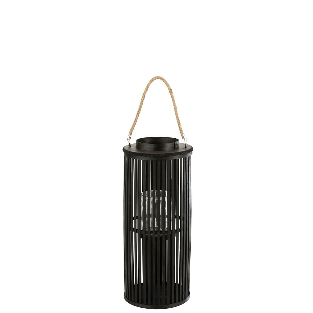Lanterne tube bambou noir petit