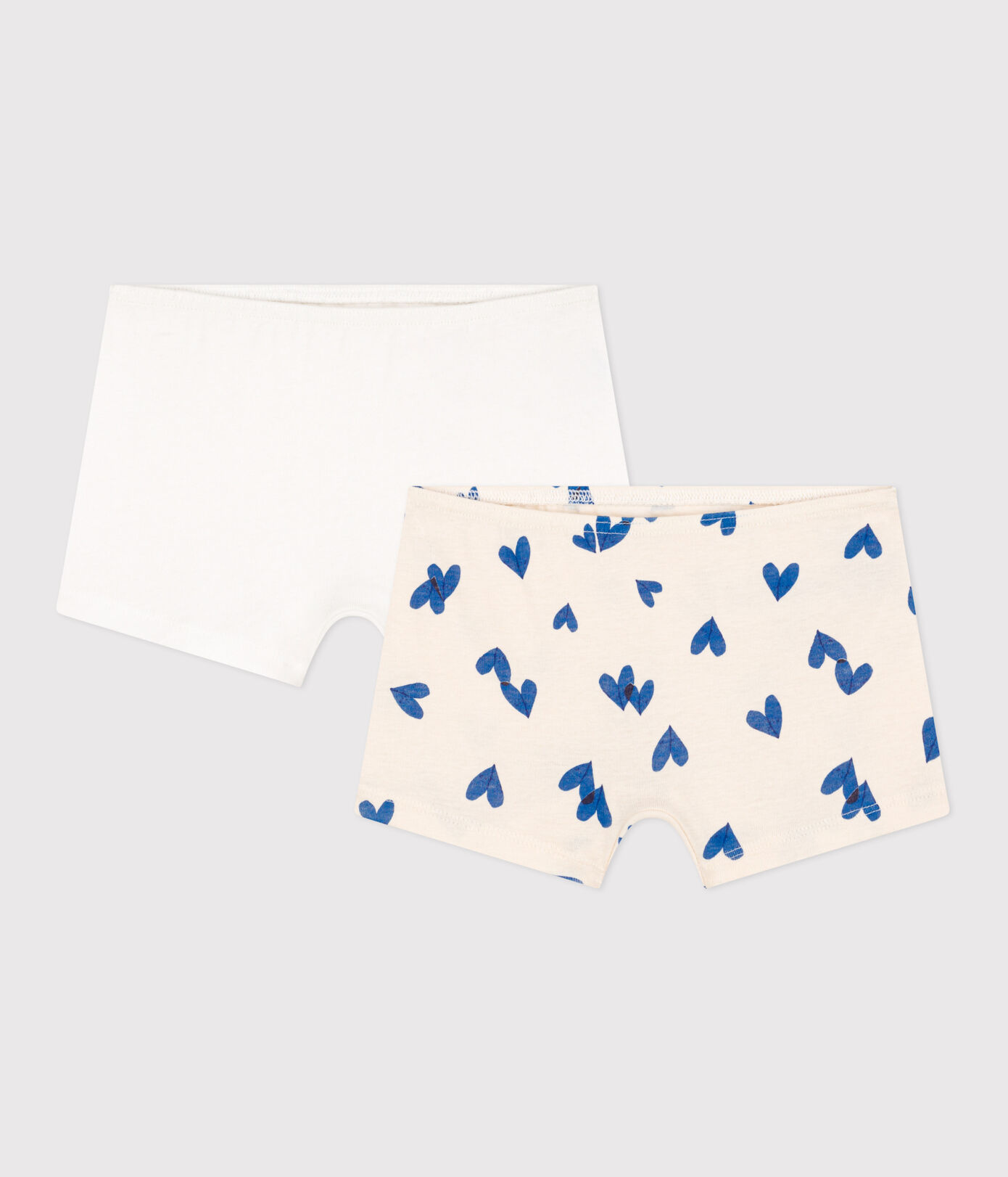 Lot de 2 shorties cœur en coton petite fille