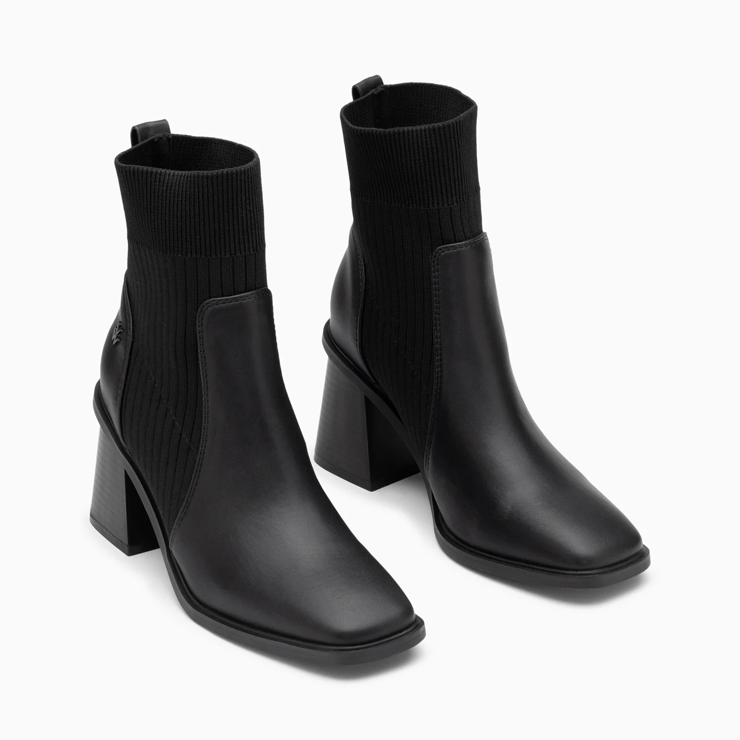 Bottines-Bottines chaussettes Jinger noires à talon trapèze