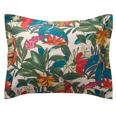 Linge de lit motif fleurs et fruits exotiques - BECQUET CRÉATION