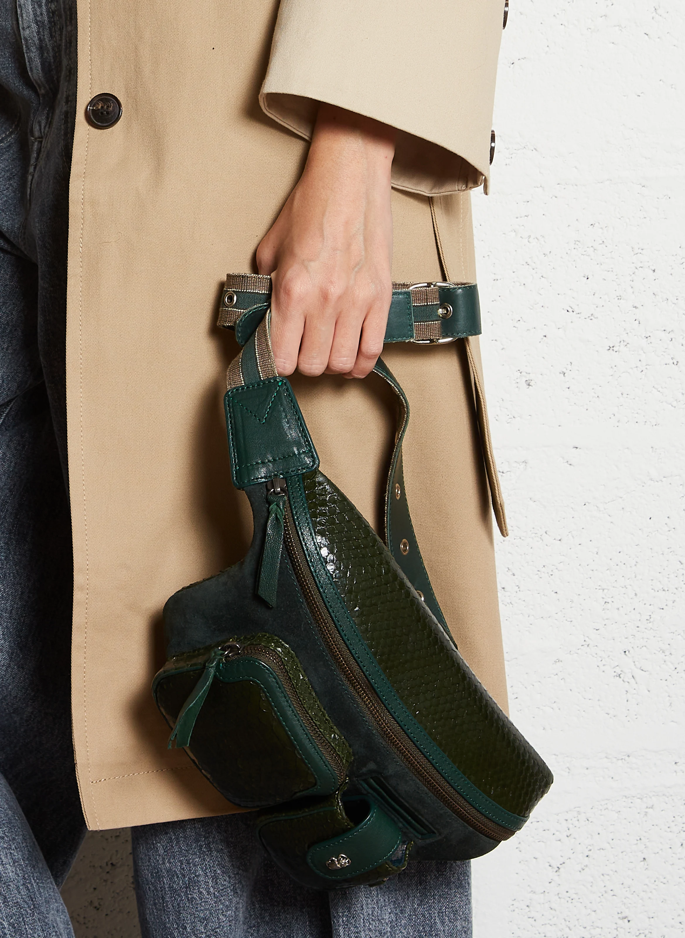 ROMEO - Sac ceinture en cuir de python | Vert