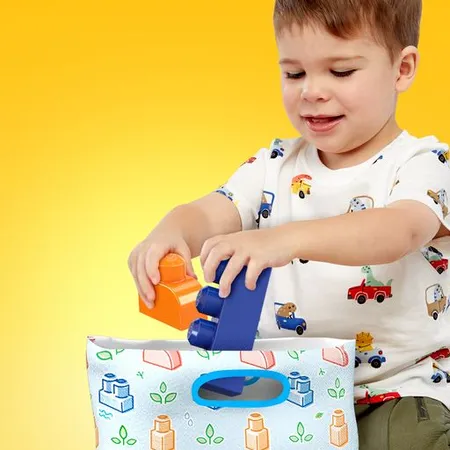 Mega Bloks Bausteinebeutel für Vorschulkinder mit Bausteinen aus pflanzlichen Rohstoffen