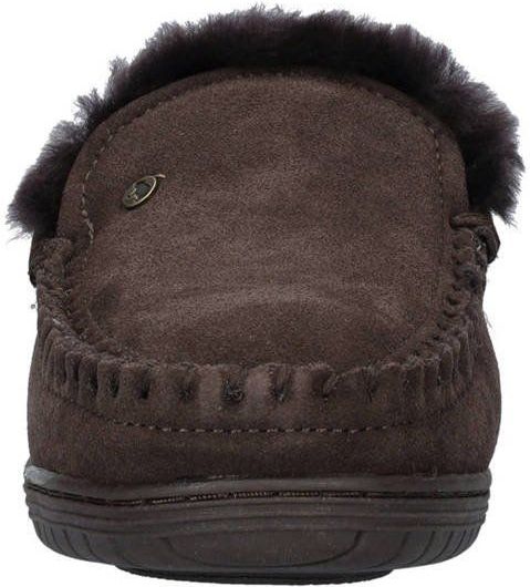 Warmbat Australia suède pantoffels donkerbruin